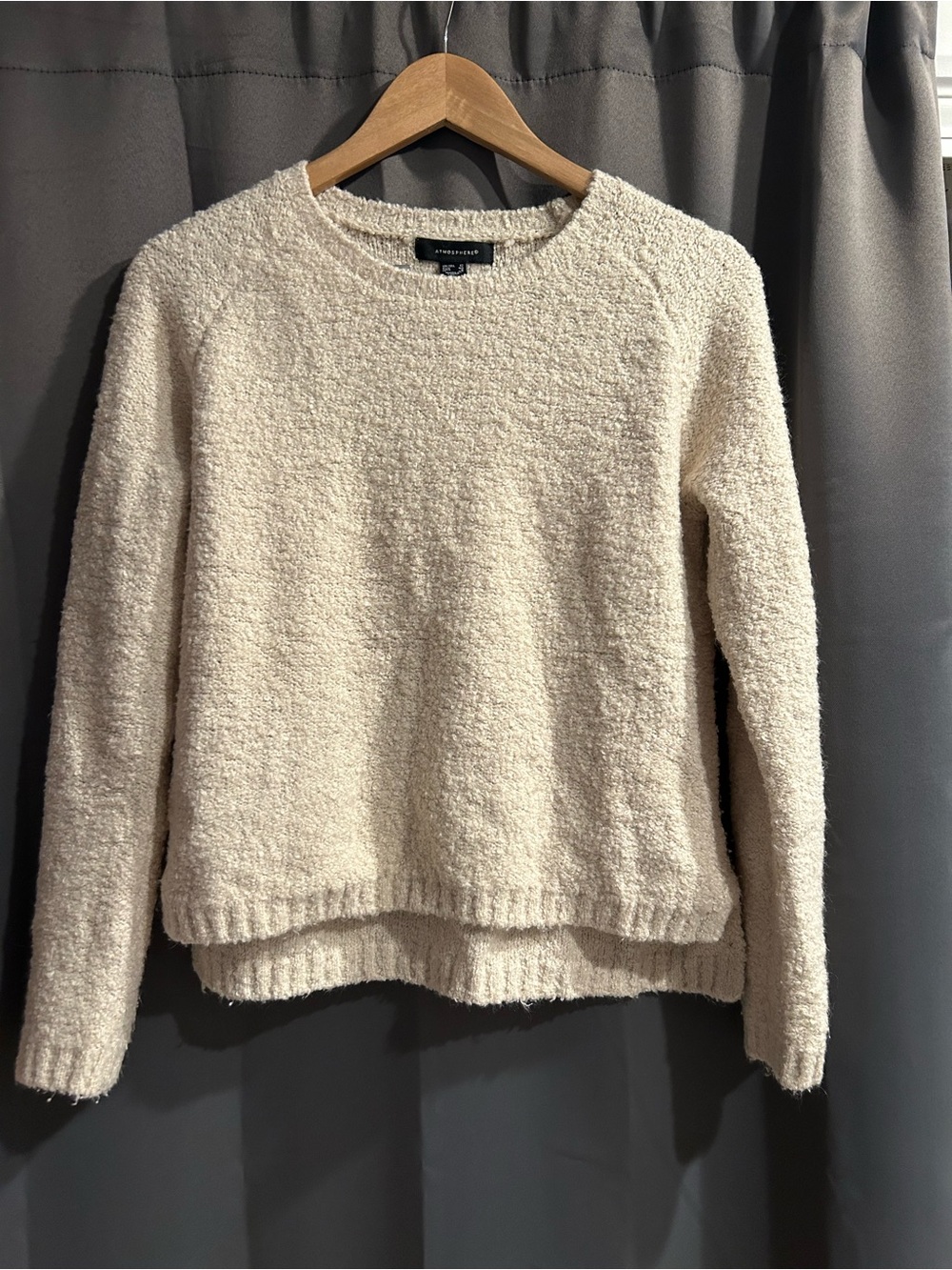 ATMOSPHERE textured sweater in cream, size 8